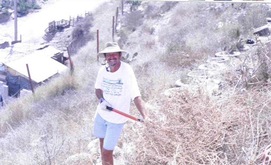 Klaus discovers the Hillside planting tires