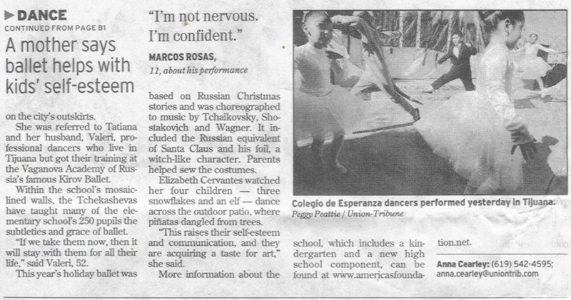 Baja Ballet SD Union Tribune Article Page 2